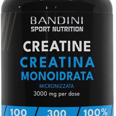 Bandiniยฎ Creatina Monoidrata Micronizzata 300 Compresse da 3000mg per dose - Integratore per Allenamento, Palestra e Pre Workout - 100% Vegan - A base di Creatine Monoidrato...