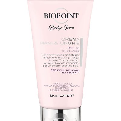 Biopoint - Crema Mani & Unghie, Arricchita con Fico D'India e Rosa, Idrata e Protegge, ad Assorbimento immediato, Crema mani per Pelli Delicate, 75ml