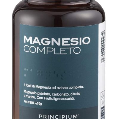 BIOS LINE Principium, 4 fonti di magnesio ad azione completa, Integratore anti stress, Senza glutine e lattosio (400g)