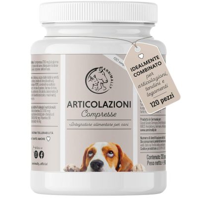 Compresse articolazioni cane con condroitina, glucosamina e artiglio del diavolo-120 pastiglie per il benessere delle articolazioni cane-L'integratori per cani perfetto per il...