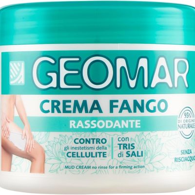 GEOMAR | Crema Fango Rassodante contro gli Inestetismi della Cellulite, 95% di Origine Naturale Con Tris Di Sali (Sale Marino, di Epsom e del Mar Morto), Senza Risciaquo, Made...