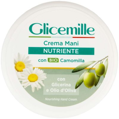 Glicemille Crema Mani Nutriente con Camomilla Bio, Glicerina e Olio d'Oliva, 100 ml