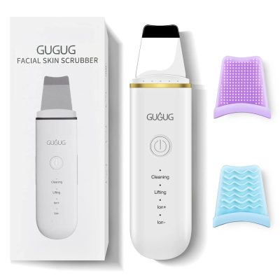 GUGUG Pulizia Viso Ultrasuoni, Skin Scrubber, Spatola Professionale con 4 Modalitร  Regolabili, Apparecchi per tonificare il corpo, Rimozione Punti Neri e Cura del Viso