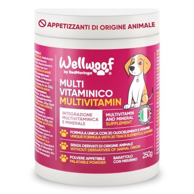 Integratore Multivitaminico Completo 11 in 1 | Integratore per Cani in Polvere (250g) | 20 Vitamine e Minerali e Moringa BIO | Senza Appetizzanti Animali | Dieta Casalinga |...