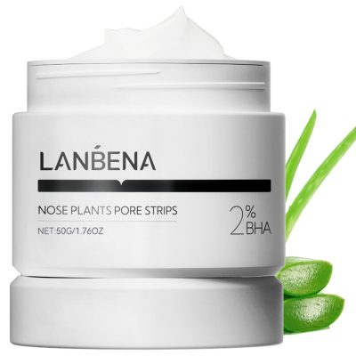 LANBENA punti neri rimozione (50 g), 100 strisce nasali, maschera punti neri, NOTA: La crema diventa gommosa al di sotto dei 25°C, mettere la bottiglia in acqua bollente per...