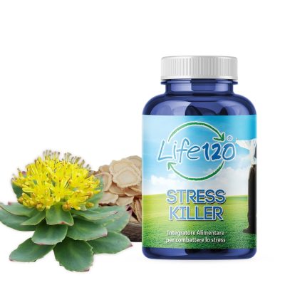 Life 120 - STRESS KILLER Integratore alimentare, con estratti vegetali in combinazione con sostanze fisiologiche, per rilassamento e calma 90 COMPRESSE