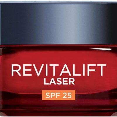 L'Oréal Paris Crema Viso Giorno Revitalift Laser, Azione Antirughe e Anti-Età, Con Acido Ialuronico, Vitamina C e Pro-Retinolo, Anti-macchie, Protezione SPF 25, 50 ml