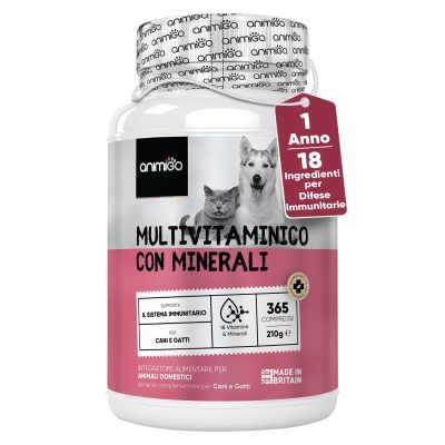Multivitaminico Gatto e Cane con Minerali, 365 Compresse per Sistema Immunitario, Ossa, Articolazioni e Pelo, Integratore Cane e Gatto per Tutte le Razze, 18 Minerali Vitamine...