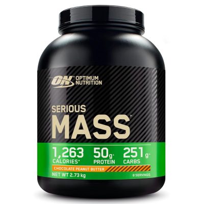 Optimum Nutrition Serious Mass Proteine in Polvere Alto Contenuto Calorico, Aumento Peso con 25 Vitamine e Minerali, Creatina Monoidrato e Glutammina, al Cioccolato e Burro di...
