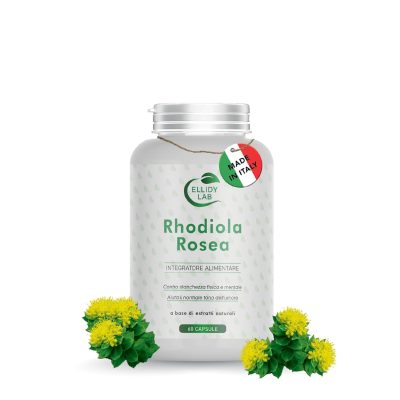 Rhodiola Rosea Naturale Forte Integratori per Ansia Stress Rodiola Rosea per Stanchezza Concentrazione Stabilizzatore dell'Umore 60 Capsule Made in Italy