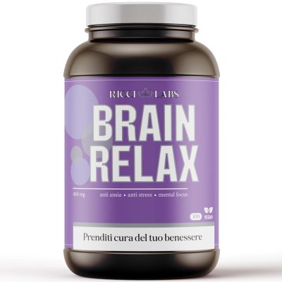 RICCI LABS Brain Relax - Integratore con Rhodiola Rosea e Ashwagandha - Riduce stanchezza ansia e stress - Aumenta Umore e Concentrazione 100 Capsule Vegane Made in Italy