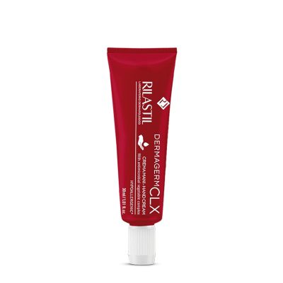 Rilastil Dermagerm CLX Crema Mani 2 in 1 Emolliente e Igenizzante, Nutriente e Protettiva, con Burro di Karità, per Pelle Sensibile, Molto Secche, 30ml