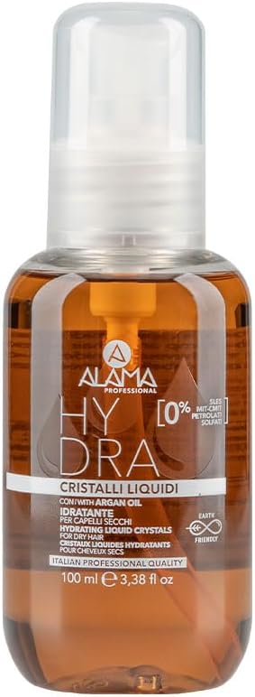 Alama Professional Hydra Cristalli Liquidi Idratanti per Capelli Secchi, Ambra, 100 ml