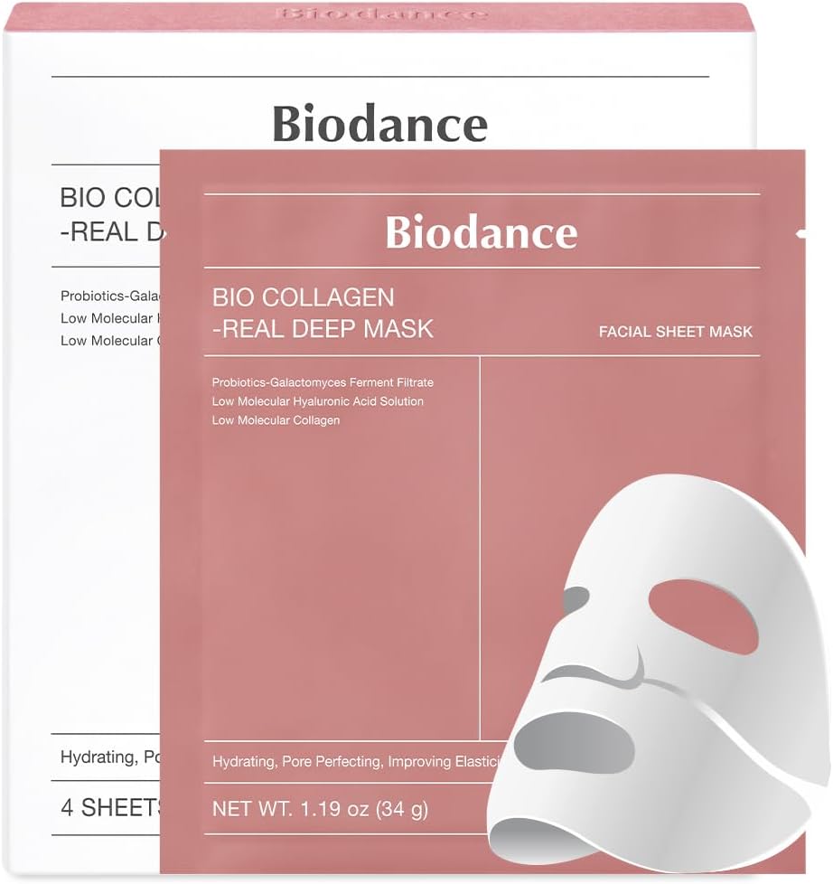 Biodance Bio-Collagen Real Deep Mask confezione da 4 - maschere per il viso, maschera per il viso, maschera per il viso donna, maschera per il viso, affinamento dei pori,...