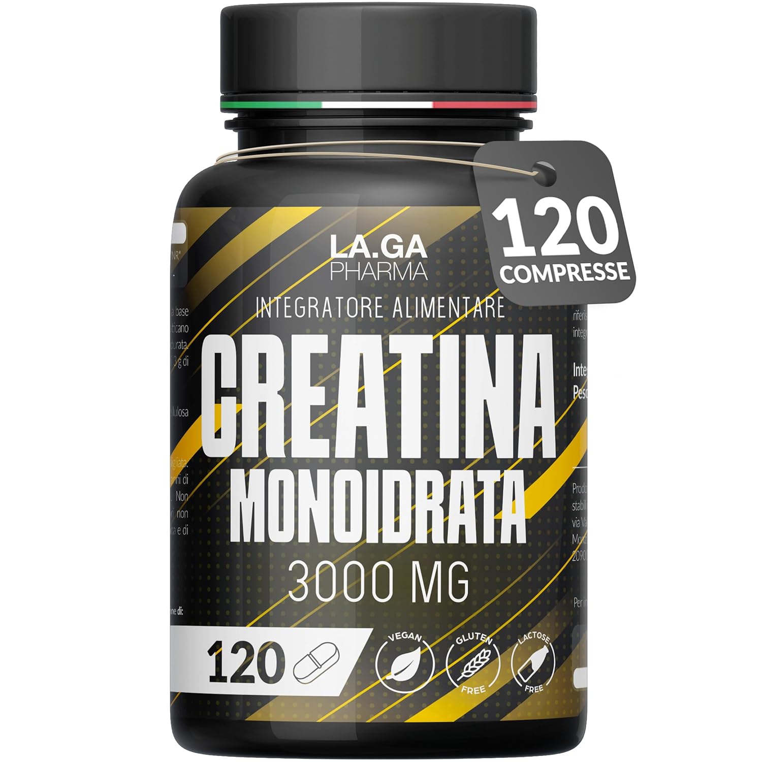 Creatina Monoidrata 120 Compresse da 3000mg di Creatina Pura per dose. Creatine Monohydrate per Massa Muscolare e Boost Energetico. Creatina Pre e Post Workout. Creatina Made in...