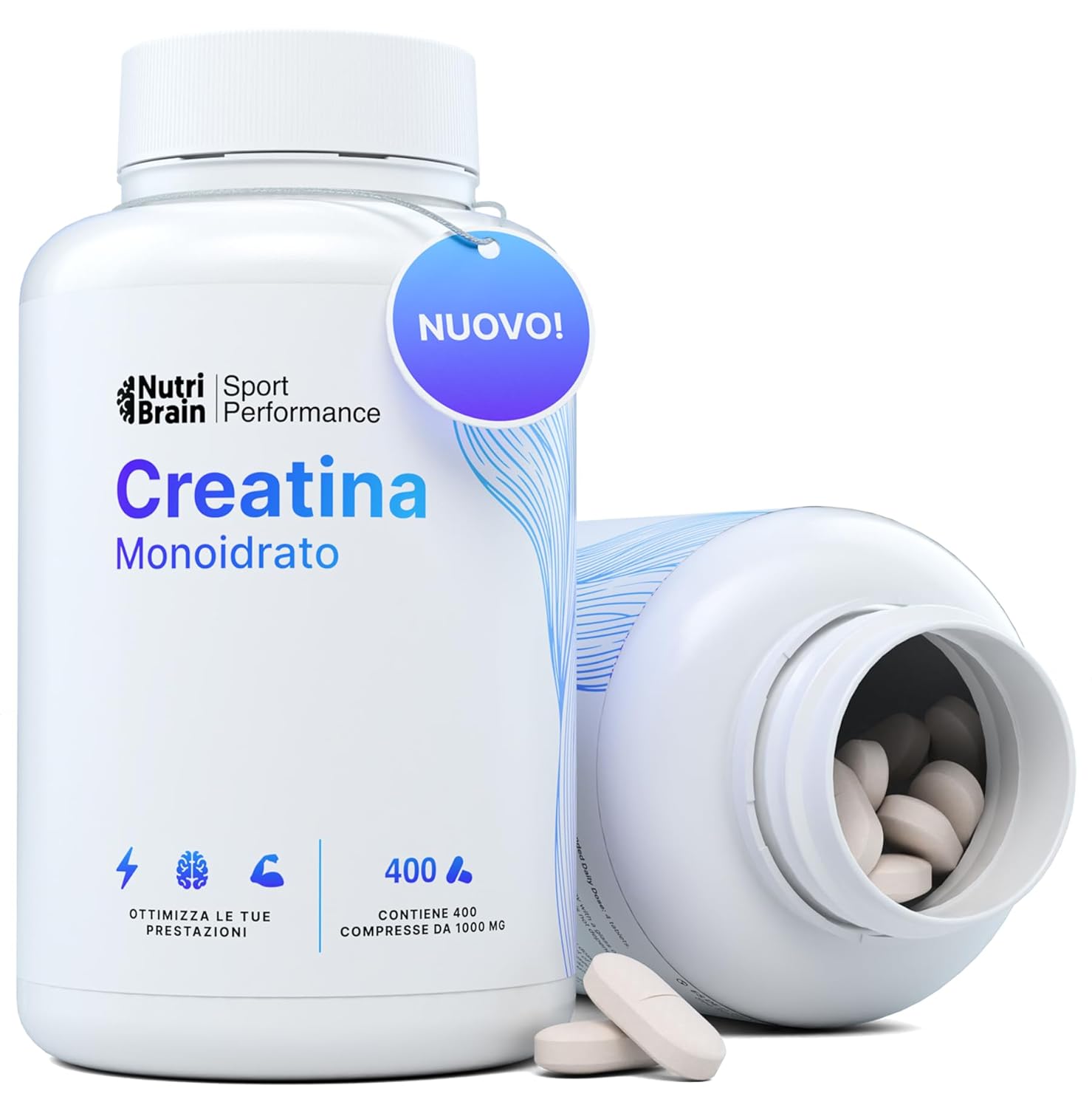 Creatina Monoidrata 3000 mg – 400 compresse | Migliora la forza, la massa muscolare, l'endurance, il recupero, l'energia e l'agilità mentale | Vegana, Senza Glutine, Senza OGM |...
