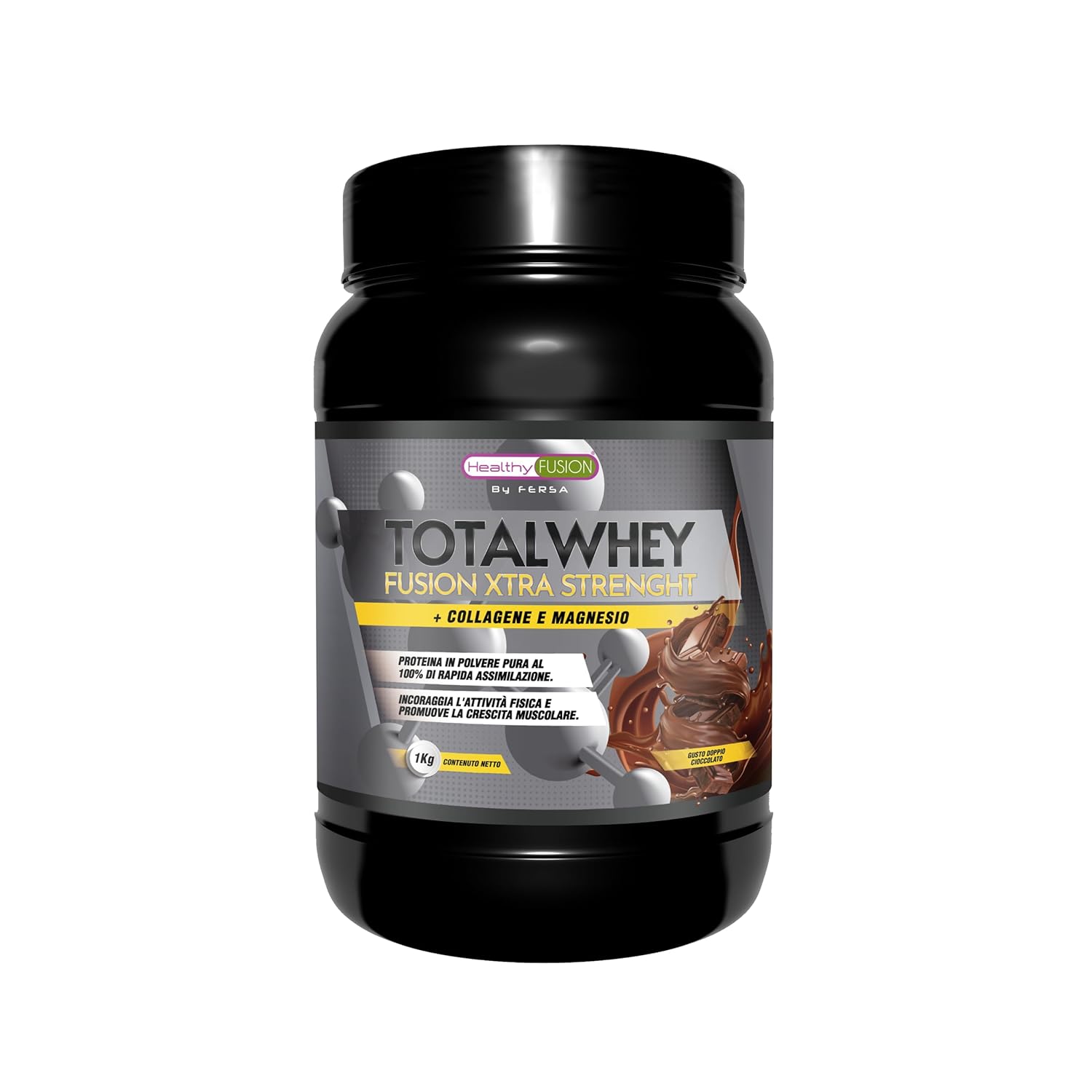 Healthy FUSION Proteine di Assimilazione Rapida del Siero di Latte con Collagene e Magnesio, Aumenta la massa e il recupero muscolare, Migliora l'allenamento sportivo, 1000g...