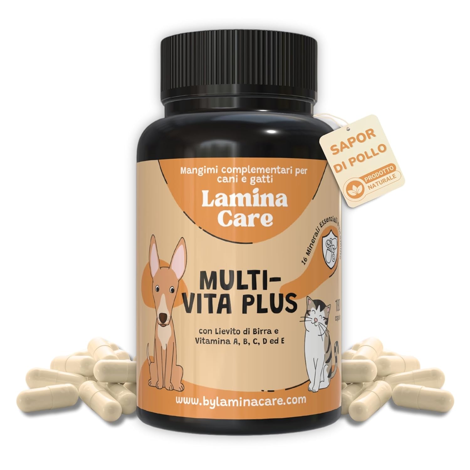 Lamina Care - Multi Vitamine per Cani e Gatti per Sostenere Sistema Immunitario, Articolazioni, Difese, Salute Oculare, Ossea, Dentale, Manto e Pelle, Integratori per Cani con...