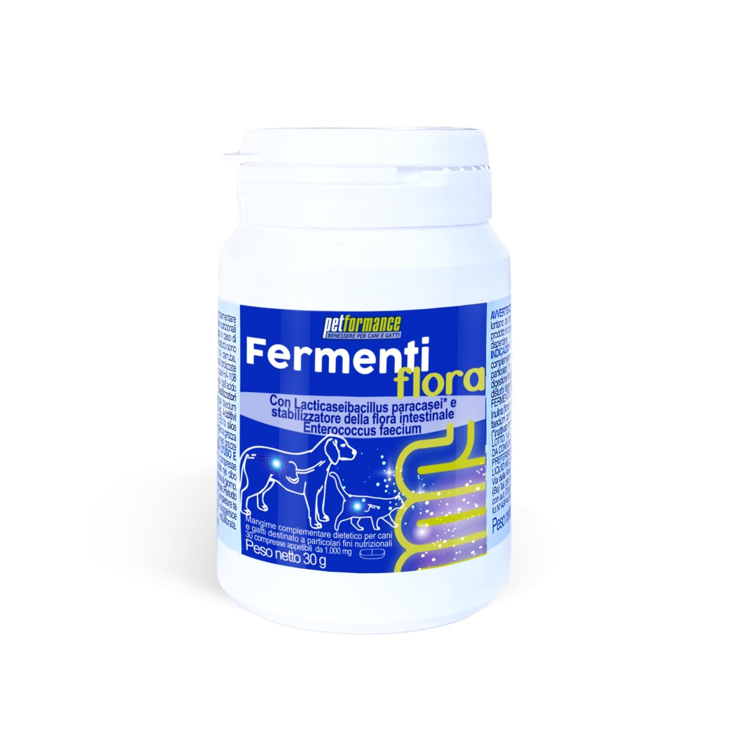 PETFORMANCE BENESSERE PER CANI E GATTI Fermentiflora - Fermenti Lattici per Cani e Gatti - Probiotici per Sostegno dell’Apparato Digerente e Funzione Gastrointestinale - 30...