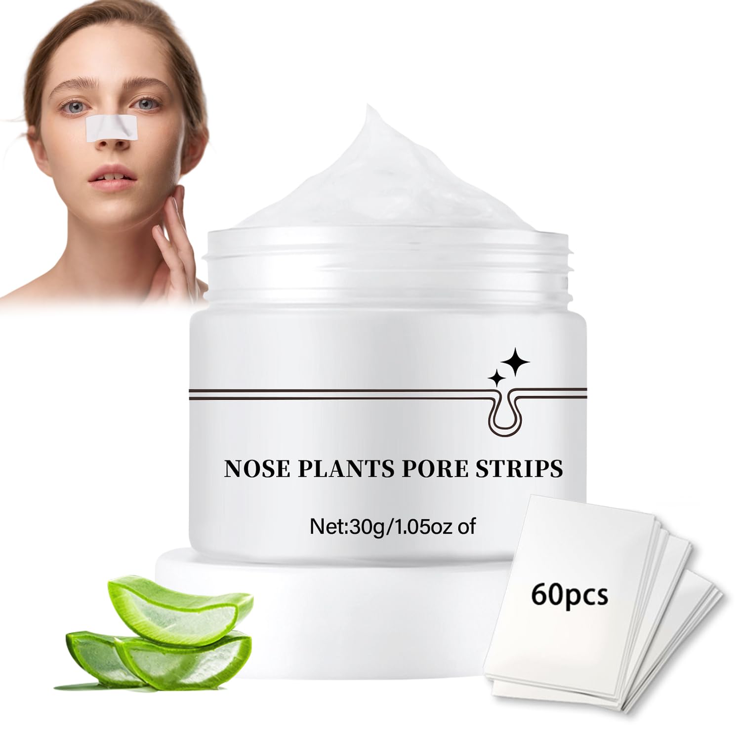 Punti Neri Rimozione,Crema Punti Neri Rimozione,60 pcs Cerotti Punti Neri Naso,Maschere Esfolianti e Detergenti,Leaving Your Skin Fresh and Clean,Per Tutti I Tipi Di Pelle