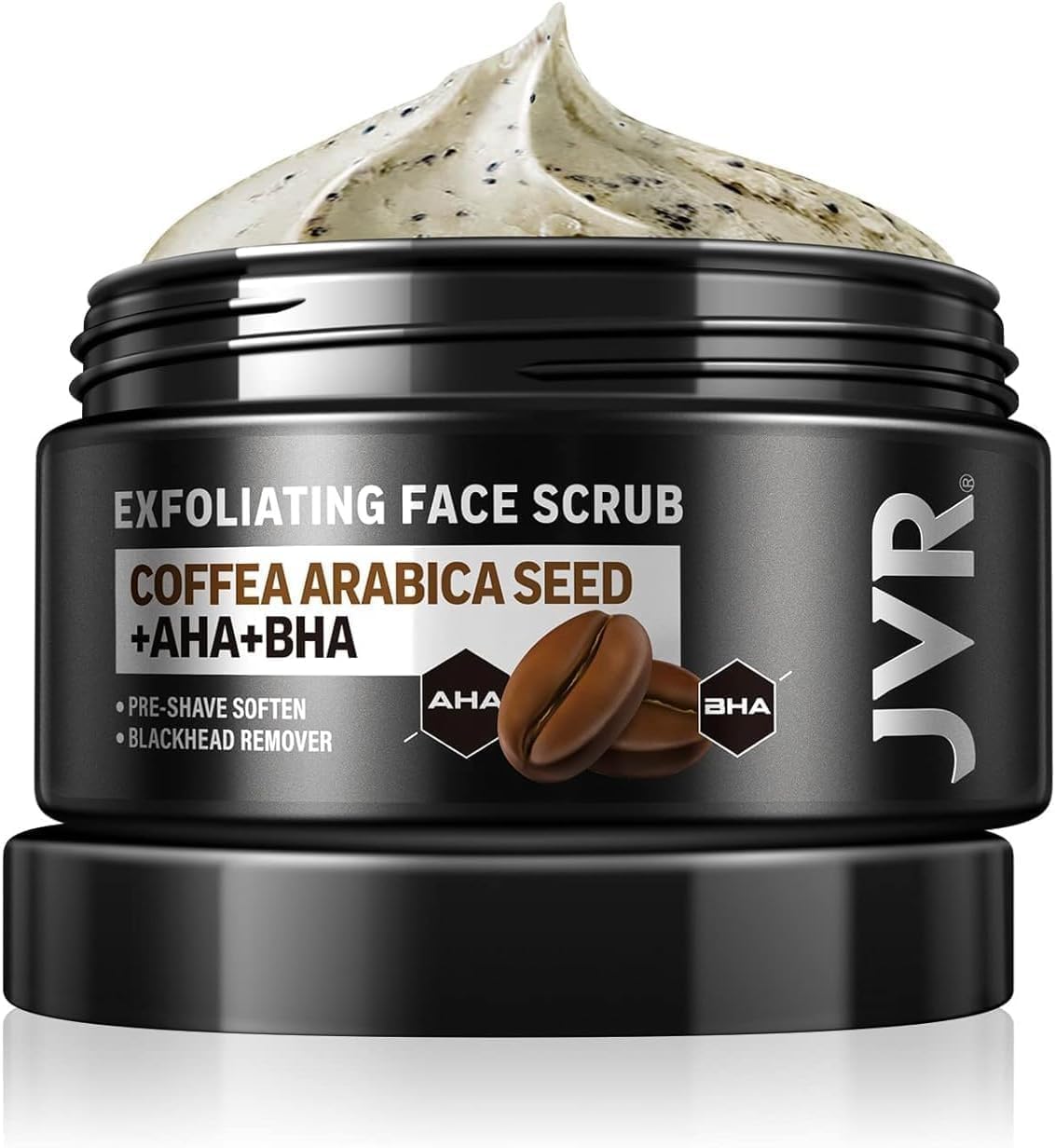Scrub per il viso 120ml, JVR Face Scrub uomo, Scrub viso corpo caffè, la pulizia profonda dei pori del viso, riduce le impurità della pelle, L'acne o i punti neri, Idrata e...