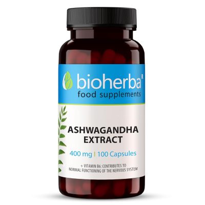 Ashwagandha Estratto Forte 400 mg - Per Sollievo Naturale da Stress e Ansia, 100 Capsule BIOHERBA