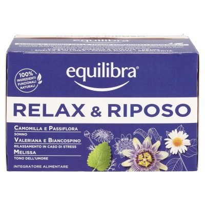 equilibra Integratori Alimentari Tisane, Tisana Relax e Riposo, 100% Ingredienti Funzionali per Favorire il Sonno, con Camomilla, Passiflora e Valeriana, Materiali 100%...