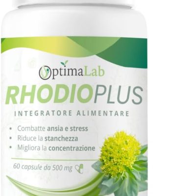 Rhodiola Rosea Naturale Forte OptimaLabยฎ Integratori Rodiola Rosea per Stanchezza Concentrazione Stabilizzatore dell'Umore 60 capsule Made in Italy (2 Mesi di Fornitura)
