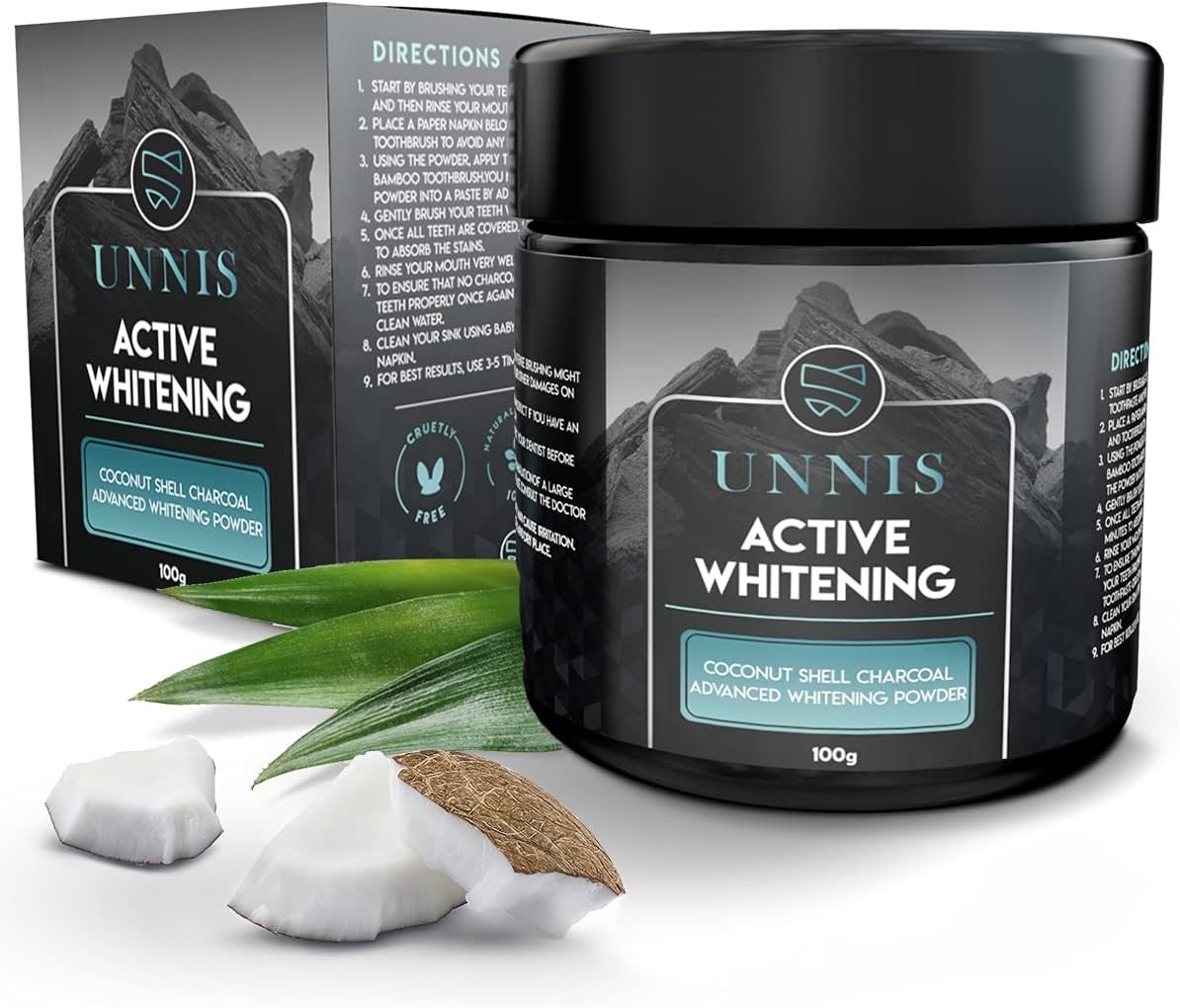 Unnis Sbiancante Denti Professionale Dentifricio Sbiancante Professionale Sbiancamento Carbone Attivo Blanco Dent Dentifricio (100 g (Confezione da 1), Cocco)