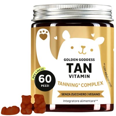 Bears with Benefits, Complesso abbronzante - Pastiglia gommosa Antiossidante per una carnagione baciata dal sole e una luminosità naturale con vitamina C, E, betacarotene,...