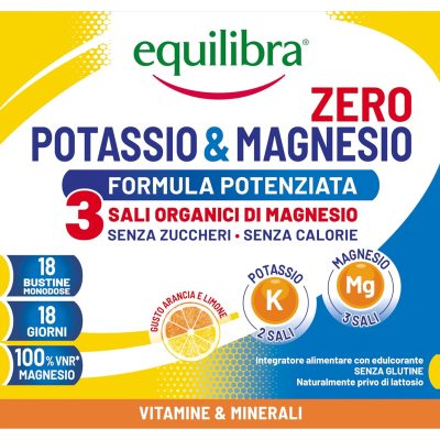Equilibra Food Supplements, Potassium and Magnesium Zero – 3 Enhanced Formula, Magnesium and Potassium Supplement Without Sugar and Calories, Replenishment Mineral Salts, Lemon...