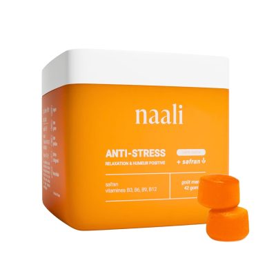 Naali Anti-Stress Saffron Gum, Vitamins B3, B6, B9, B12 - Stress and Anxiety Reduction, Stable Mood and Energy, 42 Sugar Free Gums, Mango Flavour