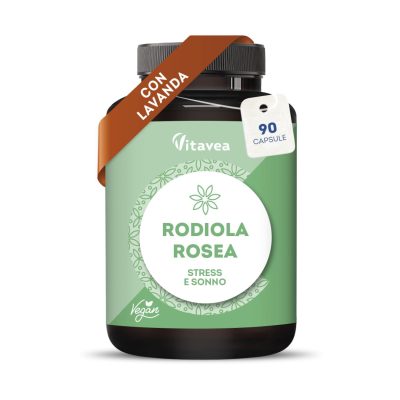 Rhodiola Rosea e Lavanda - 1520 mg - Antistress Naturale, Umore Positivo ed Equilibrio Mentale - 90 Capsule Vegane - Integratore per Ansia e Affaticamento - Vitavea