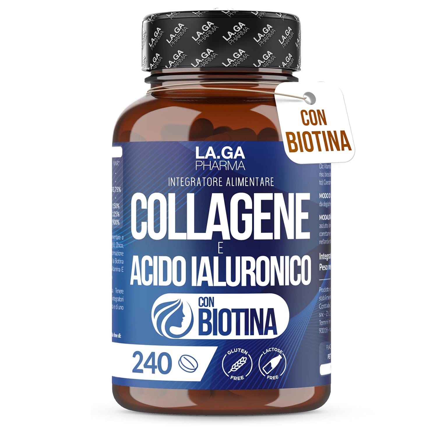 Collagen and Hyaluronic Acid with Biotin for Hair, Skin, Nails and Joints. Hydrolyzed Collagen 240 Tablets 2000 MG with Zinc, CoQ10 and Vit. C + E for Strong Bones and Teeth....