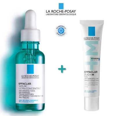 LA ROCHE-POSAY Effaclar siero + Effaclar DUO+M crema acne imperfezioni skincare