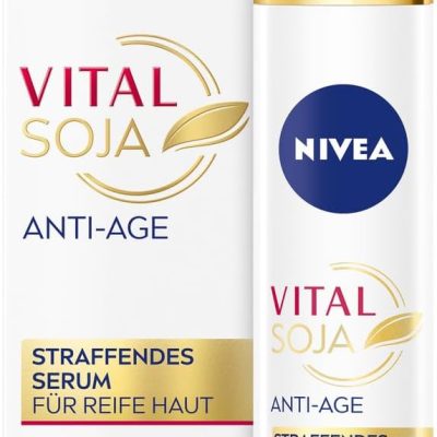 NIVEA Vital SOJA Anti-Aging Firming Serum - Intensive Moisturizing for Mature Skin with Natural Soy Extract, Invigorating Facial Care with Hyaluronic Acid (40ml)