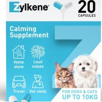 Zylkene Calming Supplements for Dogs and Cats up to 10kg 75mg | Helps Relieve Pet Anxiety in Difficult Situations | Easily Administered | 20 Capsules